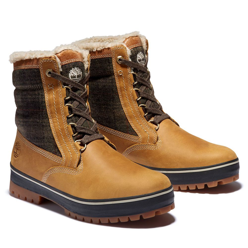 Timberland Μποτες Χιονιού Ανδρικα Καφε/Μαυρα - Spruce Mountain Waterproof - Greece 1437650-NY